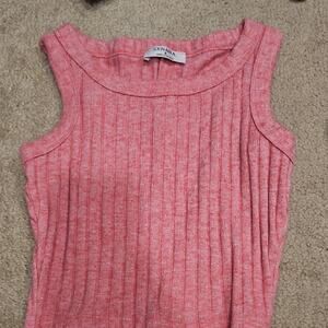 Zenana Ribbed Semi-Cropped Tank – Soft Textured Pink, Small
